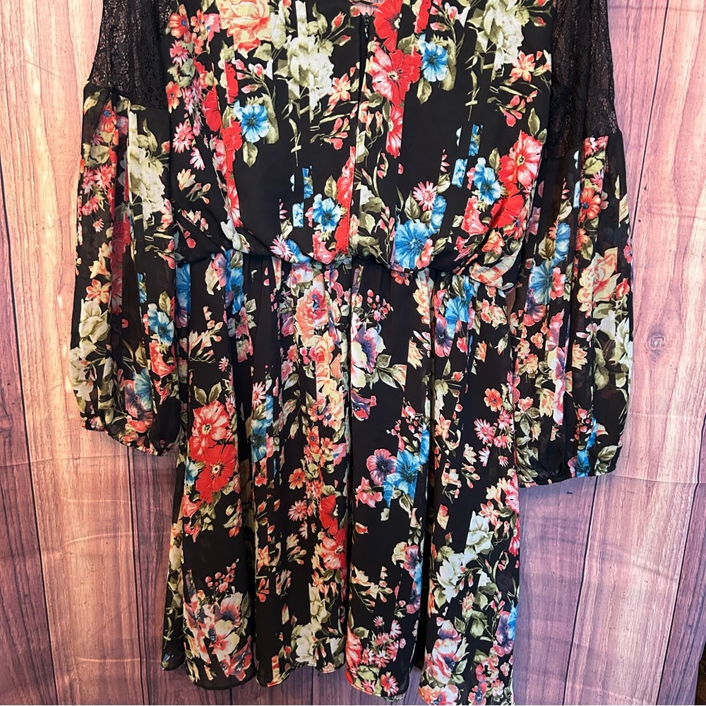 Betsey Johnson Black Sundress with Bishop Sleeves and V-Neck - Picture 10 of 13